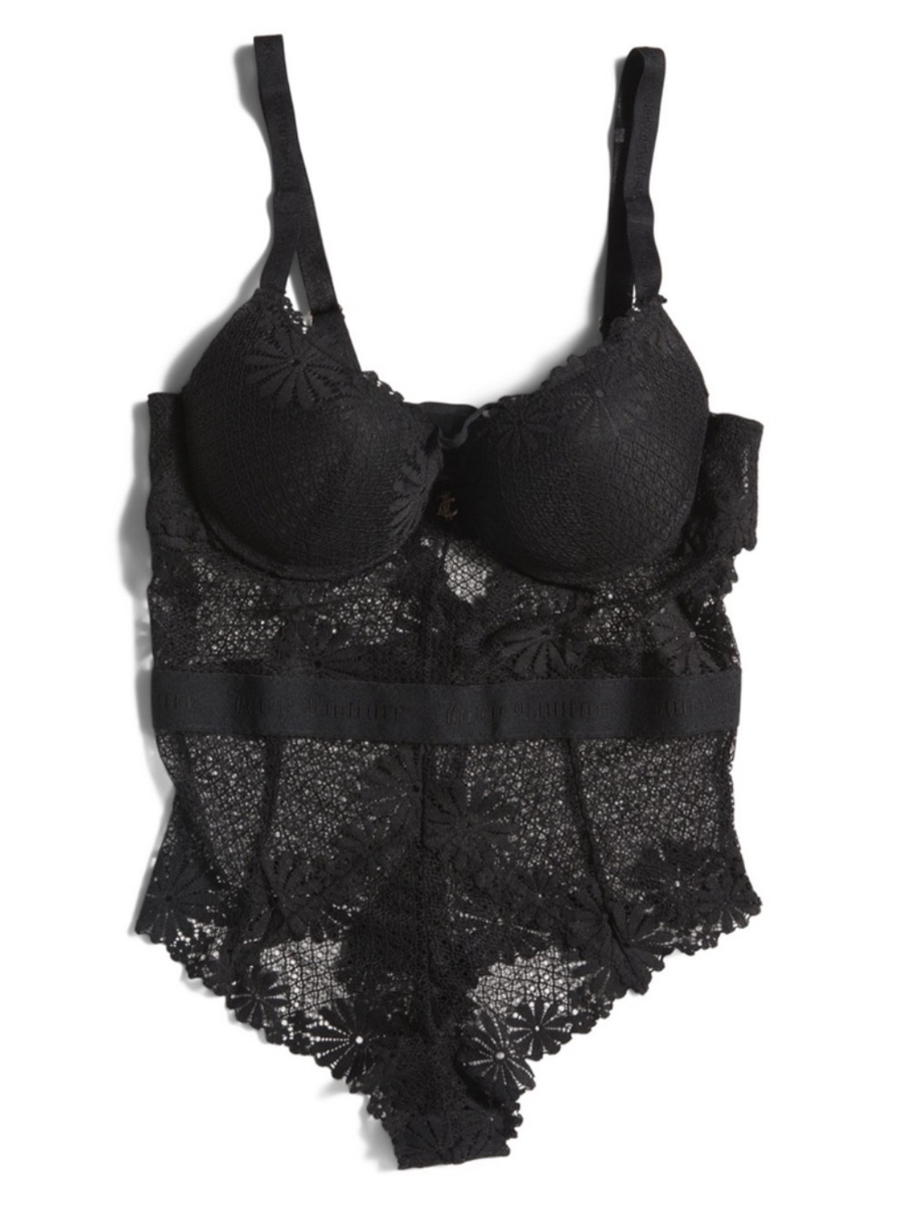 JUCY COUTURE Black Push Up Lace Bodysuit